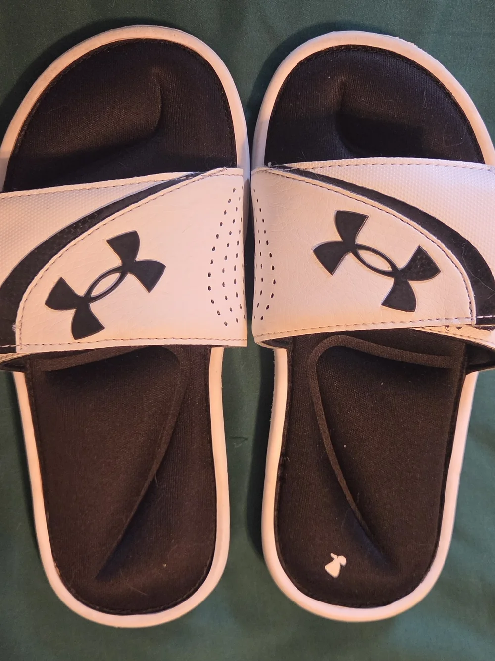 Under Armour Kids White and Black Slide Sandals